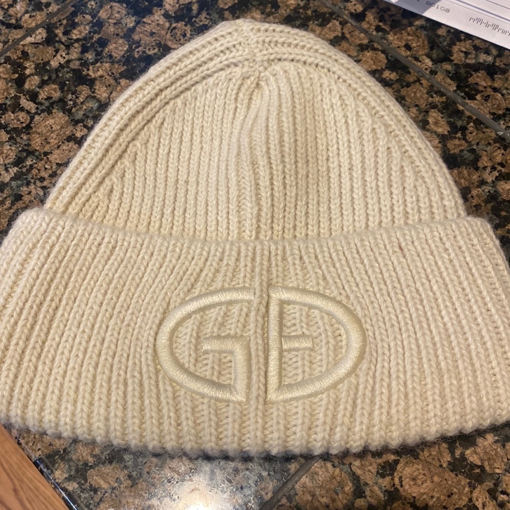 Goldbergh Valerie Wool Blend Beanie in Cream Beige